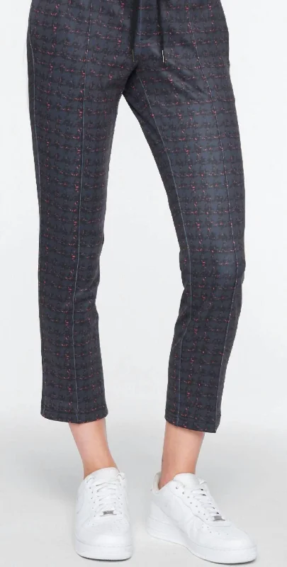 Tweed Crop Track Pant In Plaid