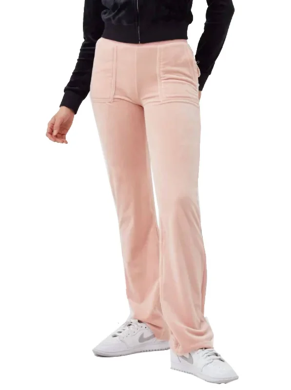 Velour Del Rey Pant In Silver Pink