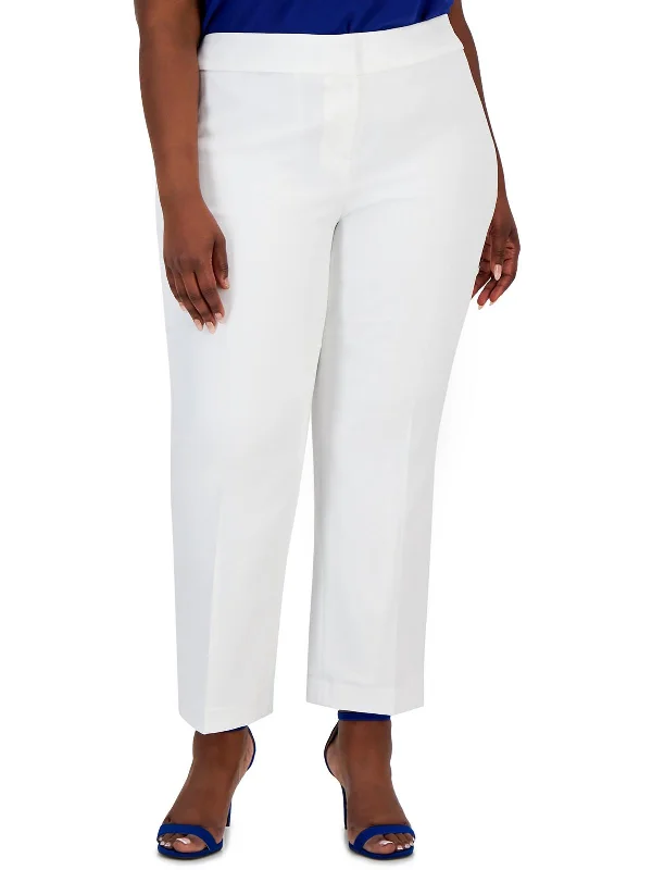 Womens High Rise Stretch Straight Leg Pants