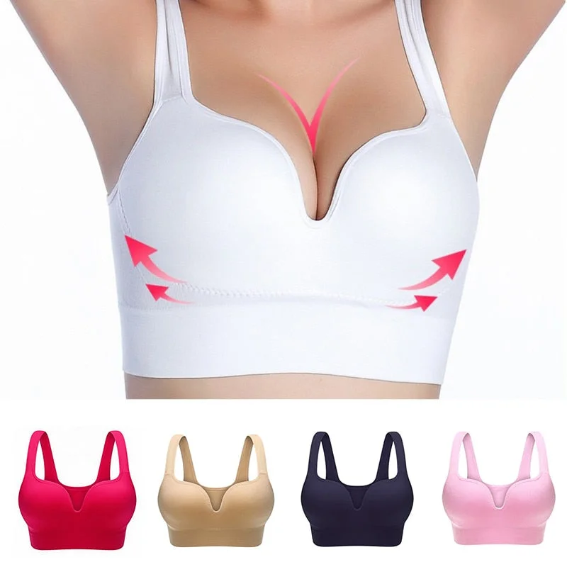 CINOON Bras For Women Underwear Sexy Lingerie Solid Bra Seamless Push Up Cotton Tops Bralette Brassiere Wireless Sports Vest