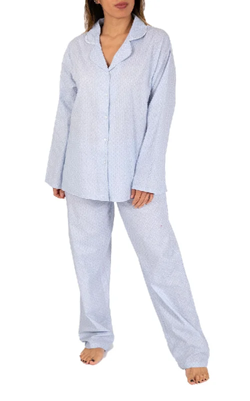 French Country 100% Cotton Pyjama with Long Sleeve in Blue FCU344