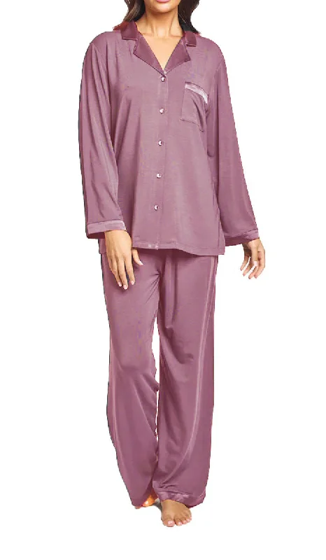 Love and Lustre 100% Modal Pyjama with Long Sleeve Top & Pant in Grape LL691 SALE