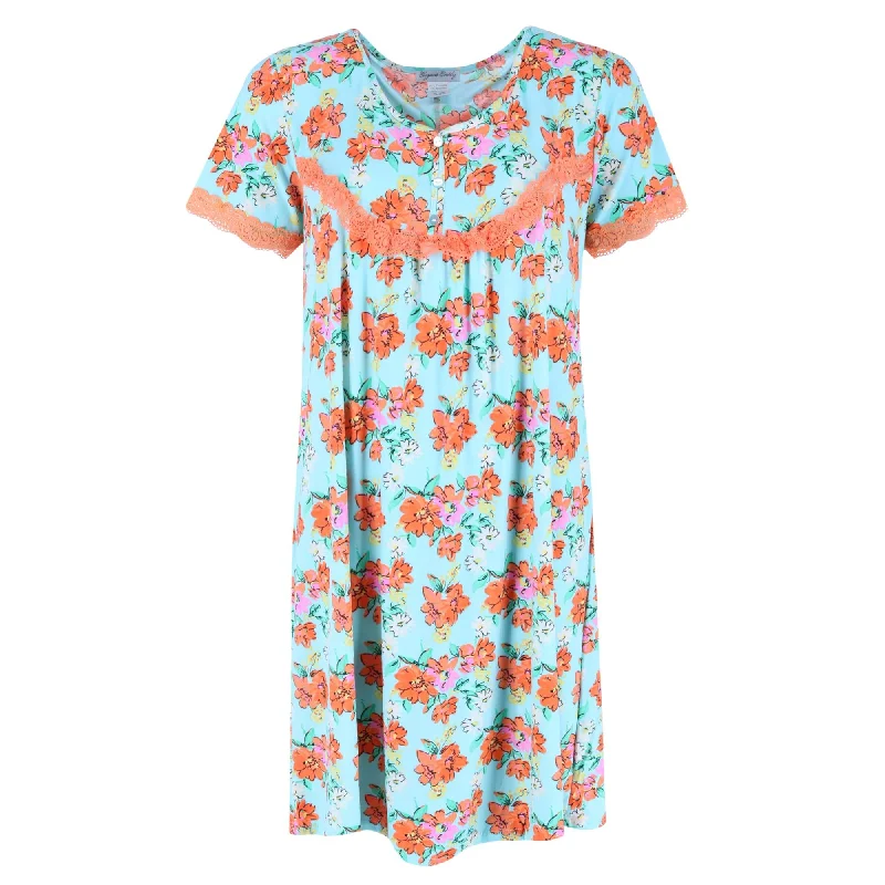 Women's Blue Floral Nightgown