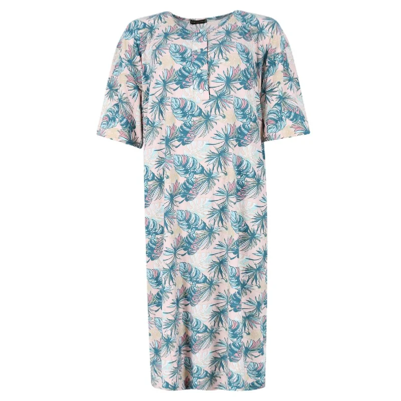 Women's Tropical Palm Leaf Oversized Sleep Shirt