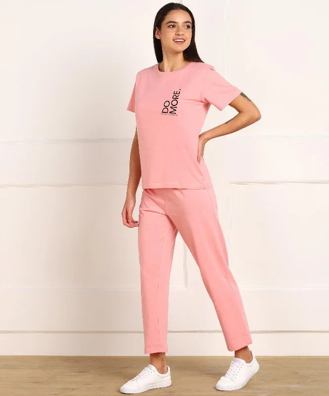 Women Printed T-shirt & Pyjama Set Pure Soft Cotton